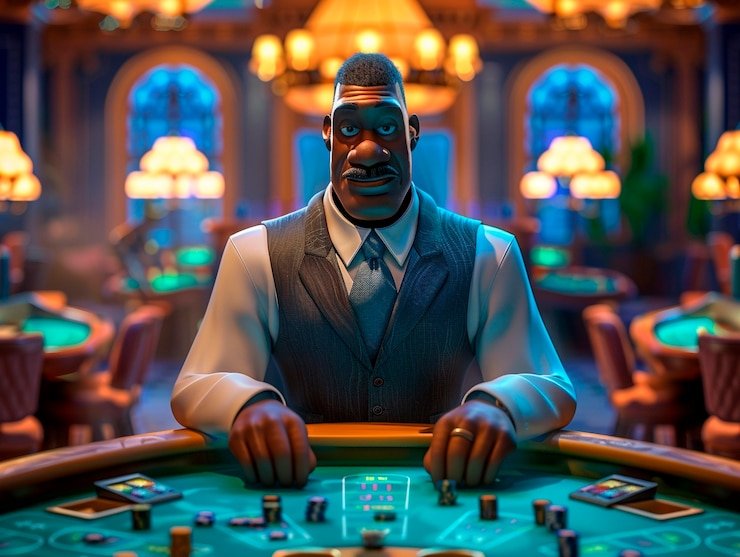 Live roulette wheel and baccarat table studio setup